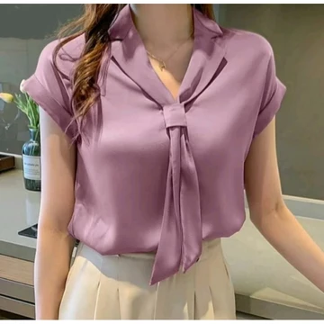 Mister Fashion Bisa Blouse Atasan Wanita Style Korea Model Hyesun Lengan Pendek Jumbo Big Size