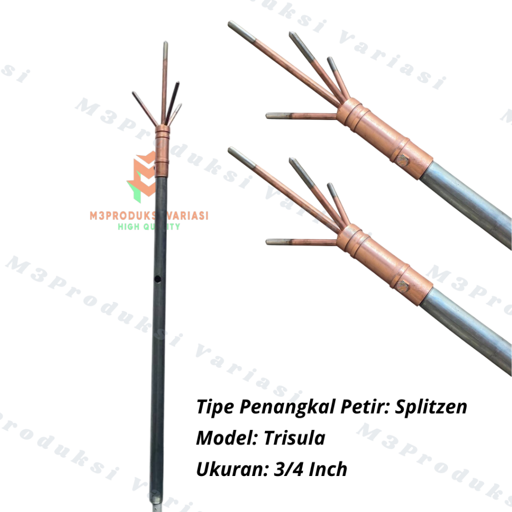 Jual Penangkal Anti Petir Trisula Untuk Rumah Splitzen 3/4 Inch ...
