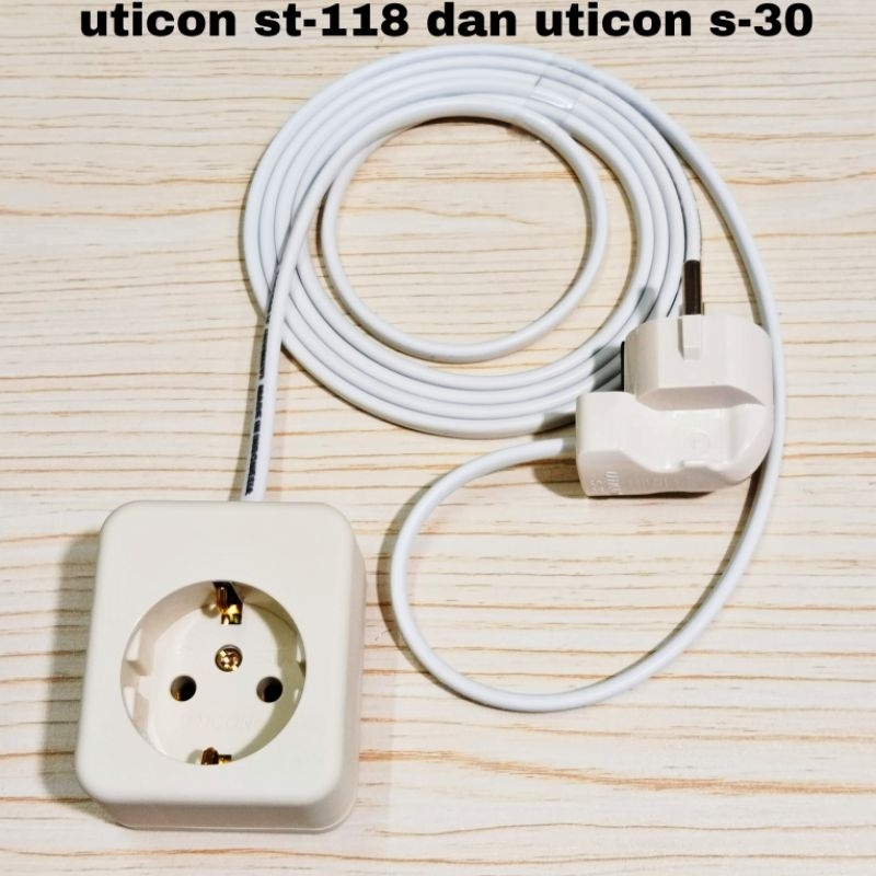Jual Uticon 1 Lubang Dengan Steker Uticon Kabel NYMHY | Shopee Indonesia