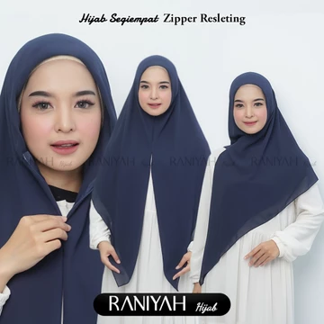 Hijab Segi Empat Zipper Resleting Khimar Zipper Segi Empat Instan Ceruty Babydoll