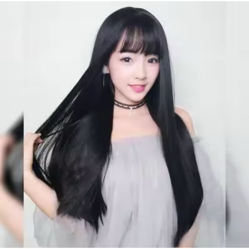 Jual Wig Full Long Straight Hair Rambut Palsu Wanita Panjang Berponi