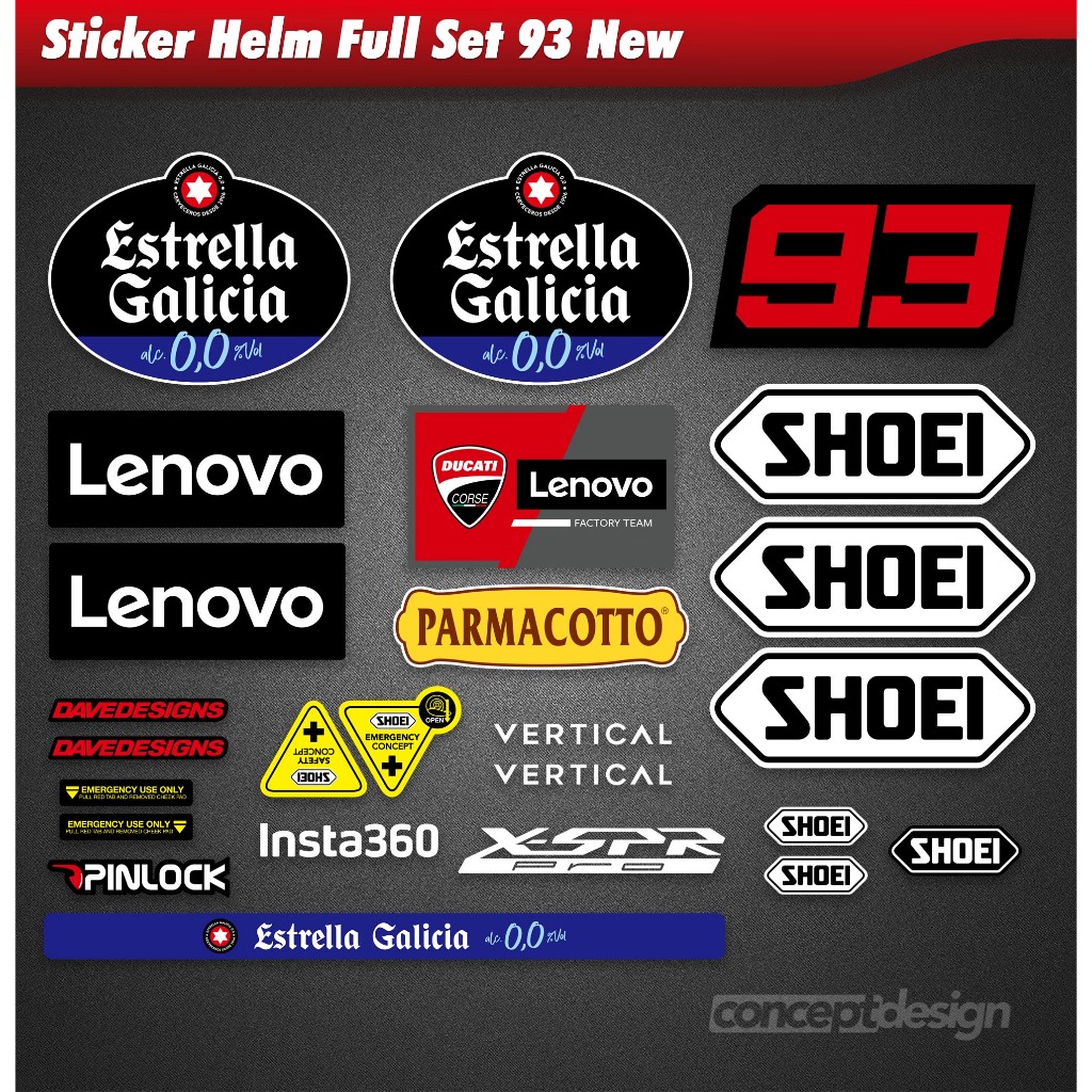 Jual Sticker Helmet Fullset 93 New | Shopee Indonesia
