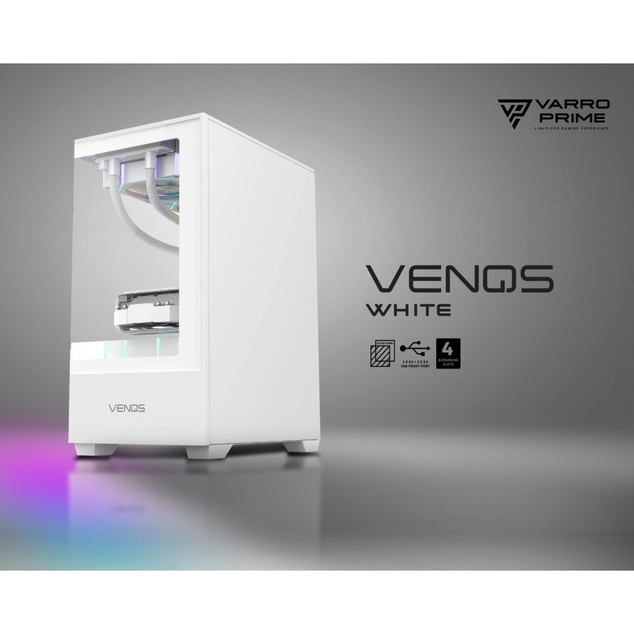 Jual Casing Pc Gaming Varro Prime Venos M-ATX Include 3Fan RGB | Shopee ...
