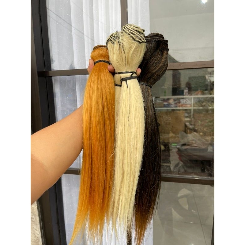 Jual Rambut Jahit barong Doubel warna putih 35-45cm | Shopee Indonesia