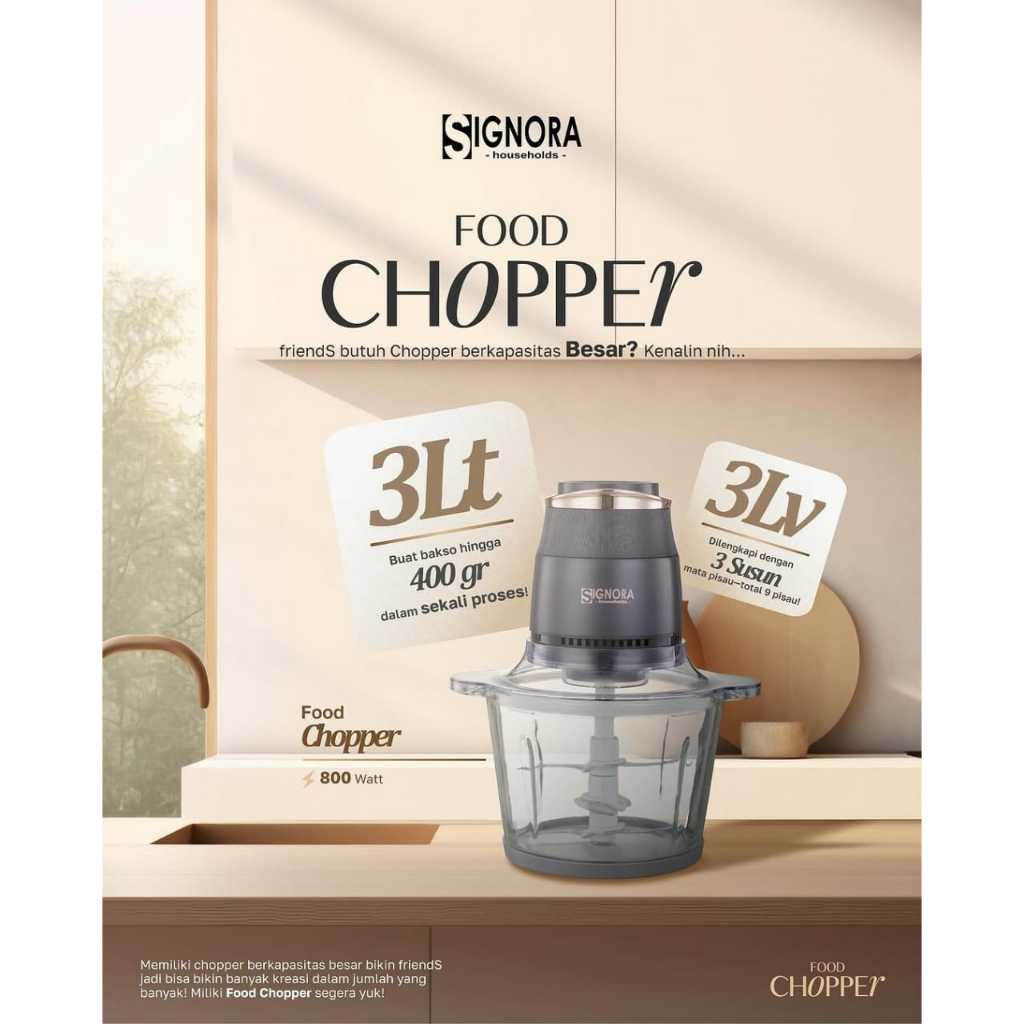 Jual Signora | Food Chopper Blender Penggiling Daging, Bumbu, Bakso ...
