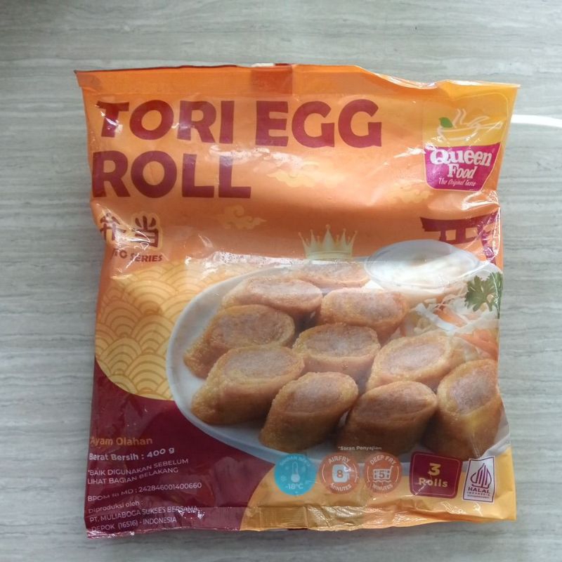Jual QUEEN FOOD Tori Egg Roll 3 Rolls 400g | Shopee Indonesia