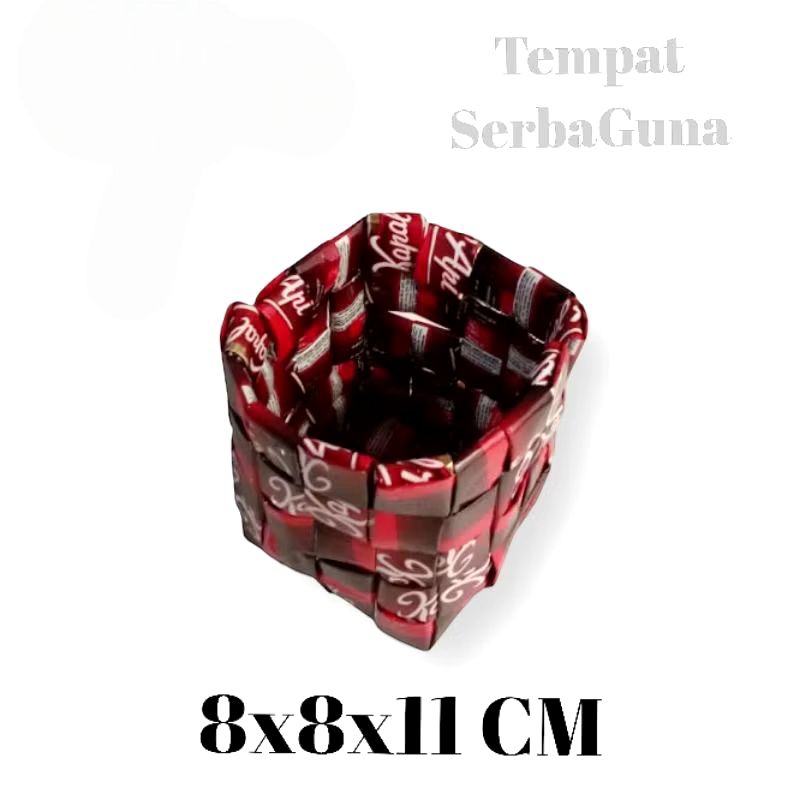 KERAJINAN TEMPAT SERBA GUNA DARI BUNGKUS KOPI / TEMPAT PENSIL BUNGKUS KOPI / TEMPAT SERBAGUNA BUNGKUS KOPI