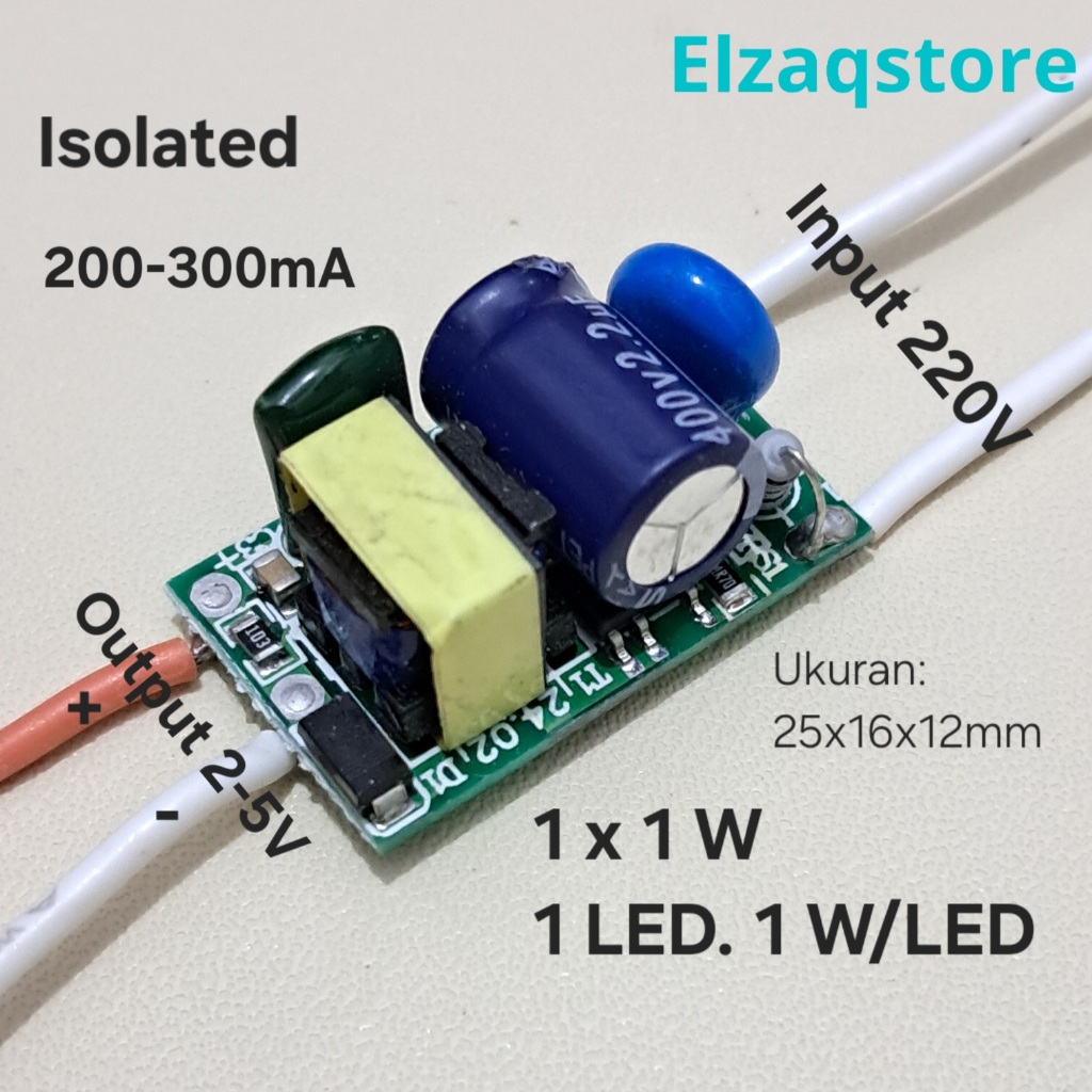Jual LED Driver Isolated AC to DC 1 x 1W LED HPL 200-300mA | Shopee ...