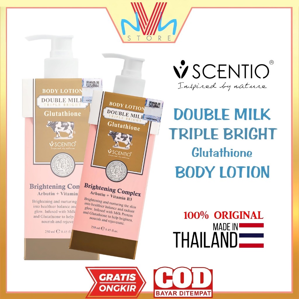 Jual SCENTIO DOUBLE MILK TRIPLE BRIGHT BODY LOTION 250ml by BEAUTY ...