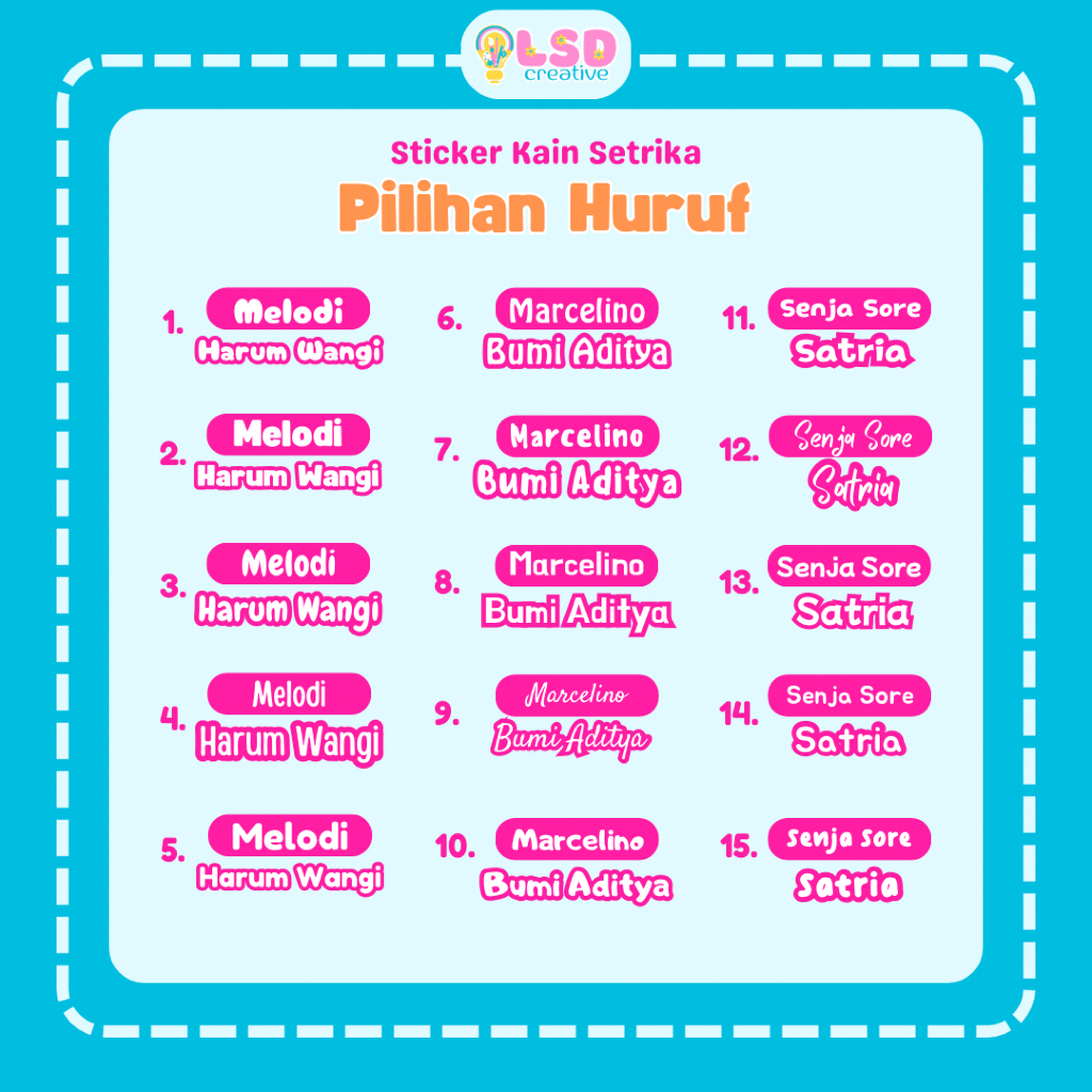 Jual LSD Sticker DTF Custom Label Nama Baju Sablon Setrika | Shopee ...
