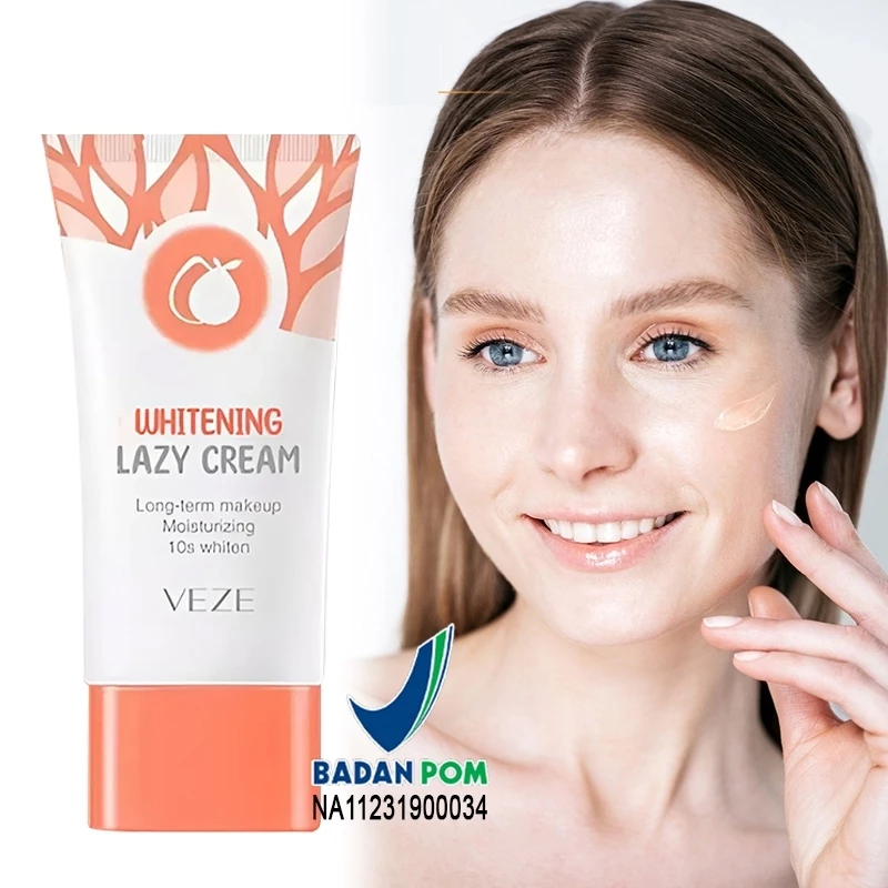BPOM VEZE WHITENING LAZY CREAM - MELEMBABKAN & MEMUTIHKAN WAJAH 30G | AutoStock