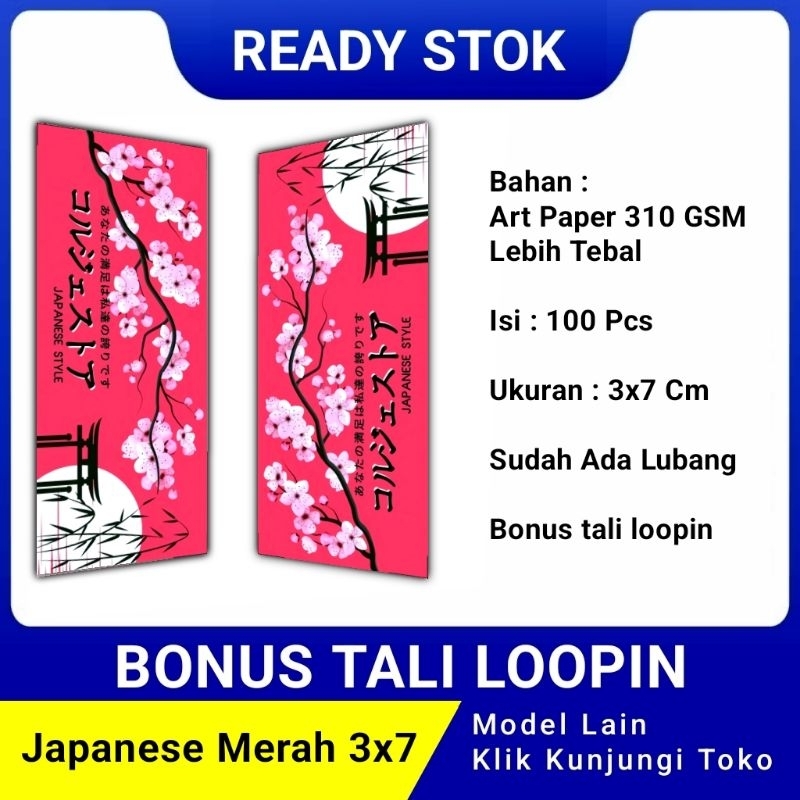 Jual hang tag label baju murah ukuran 3x7 bonus tali japanese merah ...