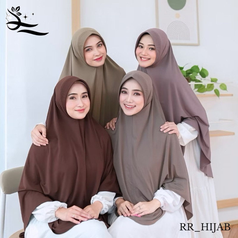 Hijab Bergo Syar'i Instan Ukuran XL / Jilbab Instan Daily Hijab Bergo Polos / Hijab Khimar Jersey Jumbo