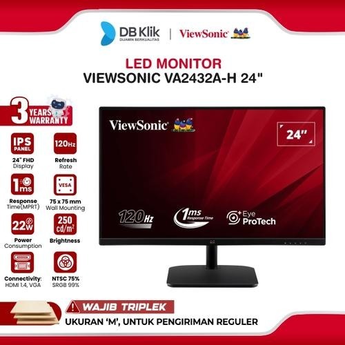 Jual VIEWSONIC LED Monitor VA2432A-H 24" IPS FHD 120Hz 1ms AMD FreeSync ...