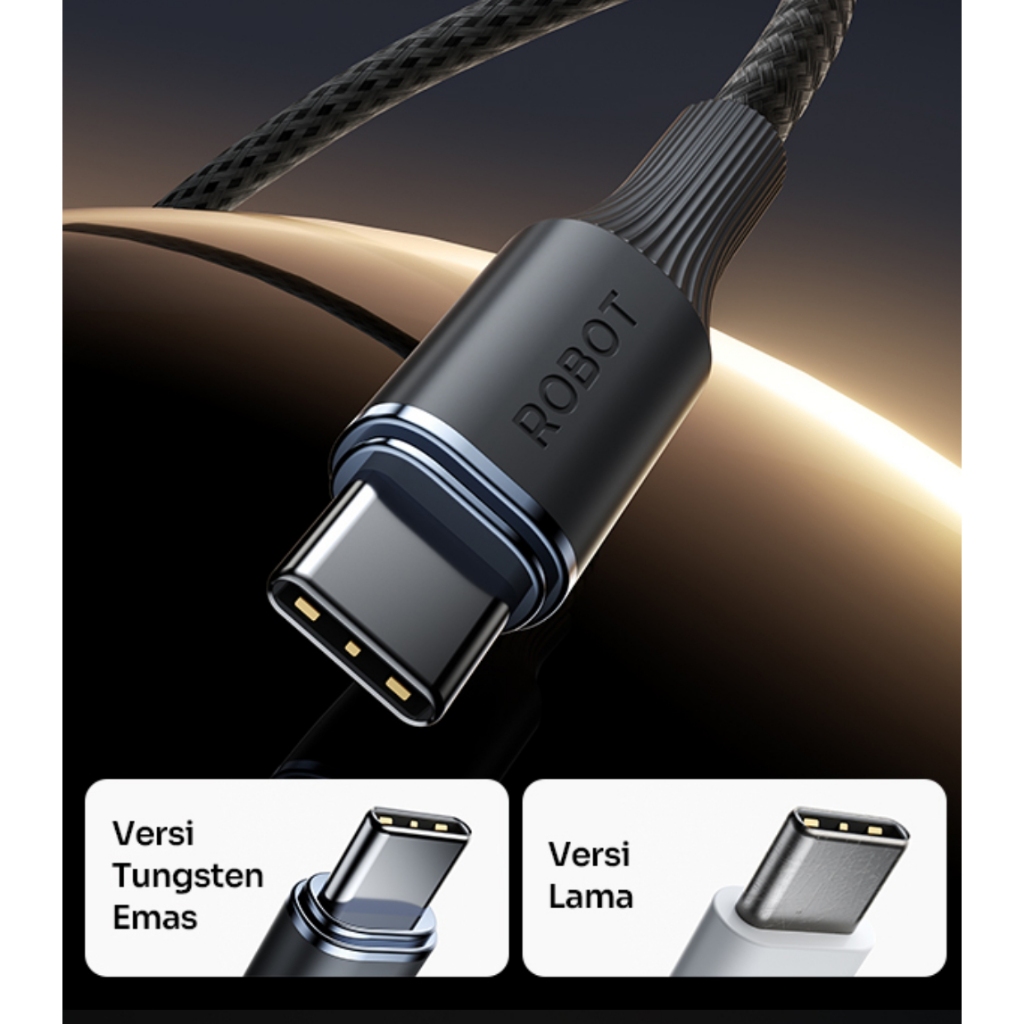 Jual Robot 2M 1M Kabel Data 65W Type C to Type C Fast Charging 100 cm ...