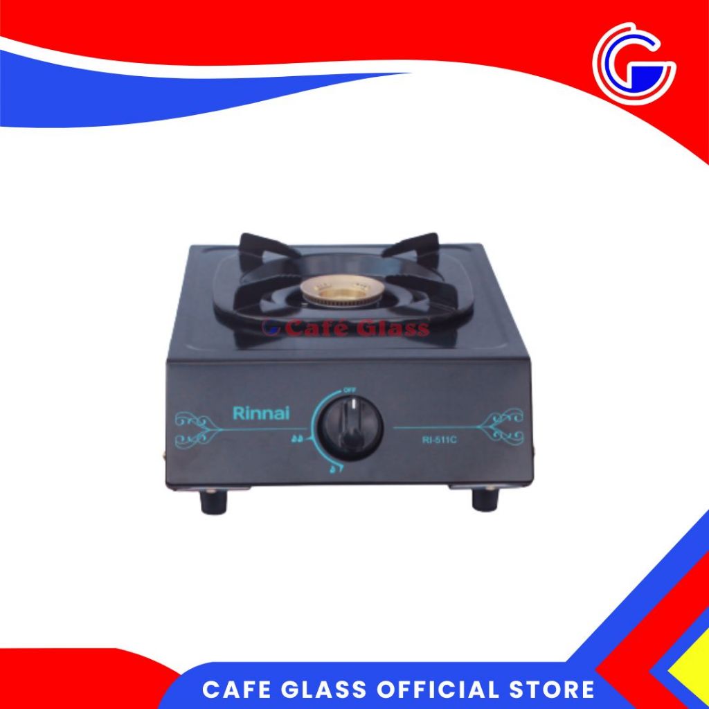 Kompor Gas / Kompor Gas Rinnai 1 Tungku Ri-511C / Alat Masak Rumah, Usaha + Regulator Selang