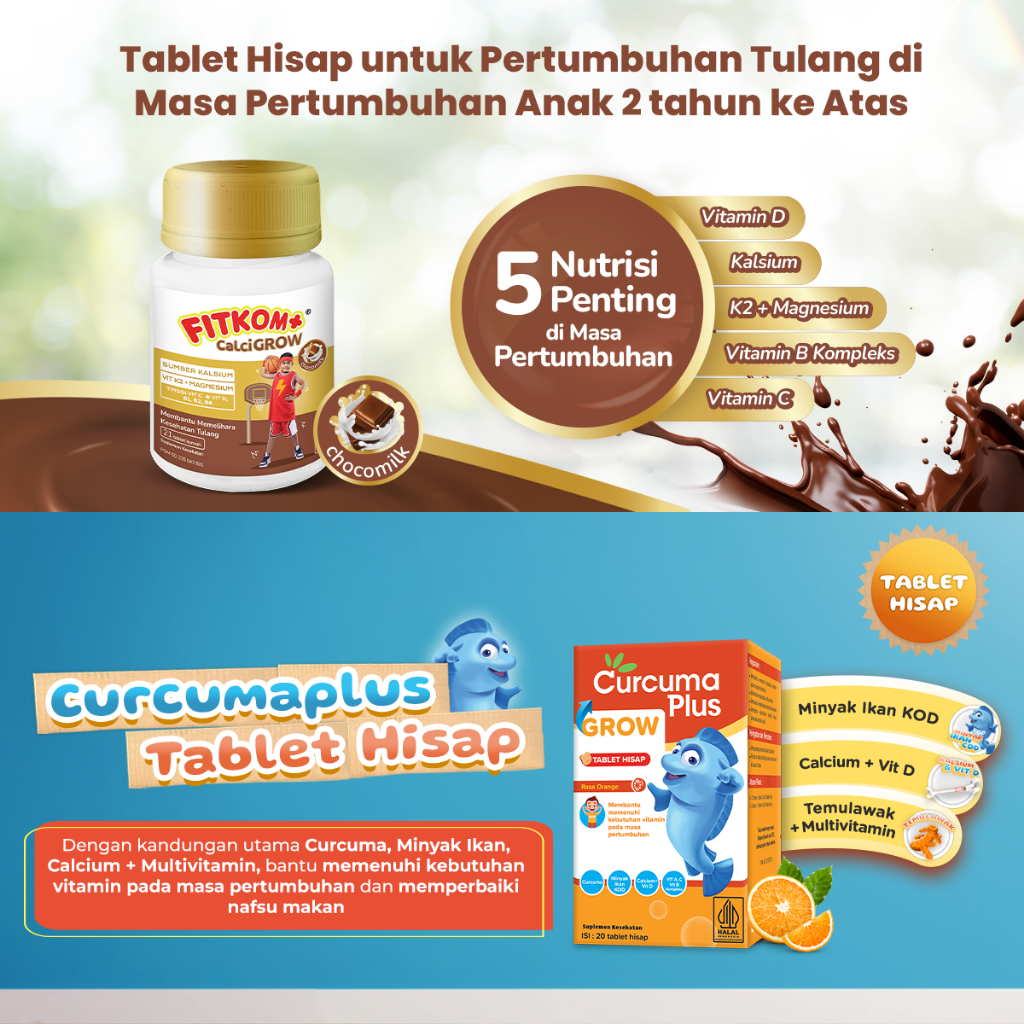 Jual Paket Anak Tumbuh Tinggi (Curcuma Plus Grow Tablet 1 Botol ...