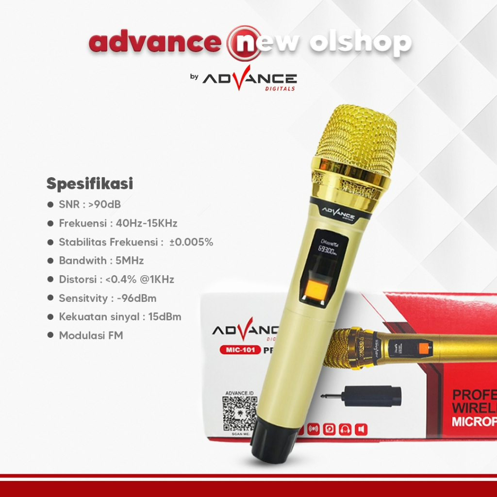 Jual [COD READY] ADVANCE MIC MICROPHONE WIRELESS MIC-101 V2 PRO ...