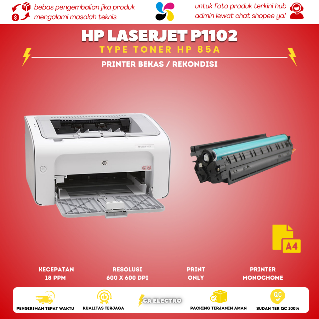 Jual Printer Hp laserjet P1102 | siap pakai toner full | Shopee Indonesia