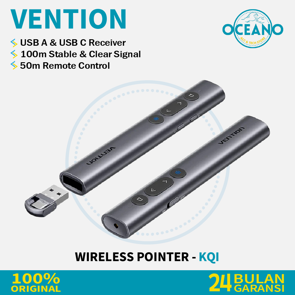 Jual Vention Wireless PowerPoint Presentation Red Laser Pointer 2.4Ghz ...