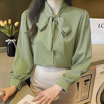Blouse Korea Wanita Yoona Lengan Panjang Atasan Wanita Kerja Kantor Premium M L Xl Xxl Xxxl