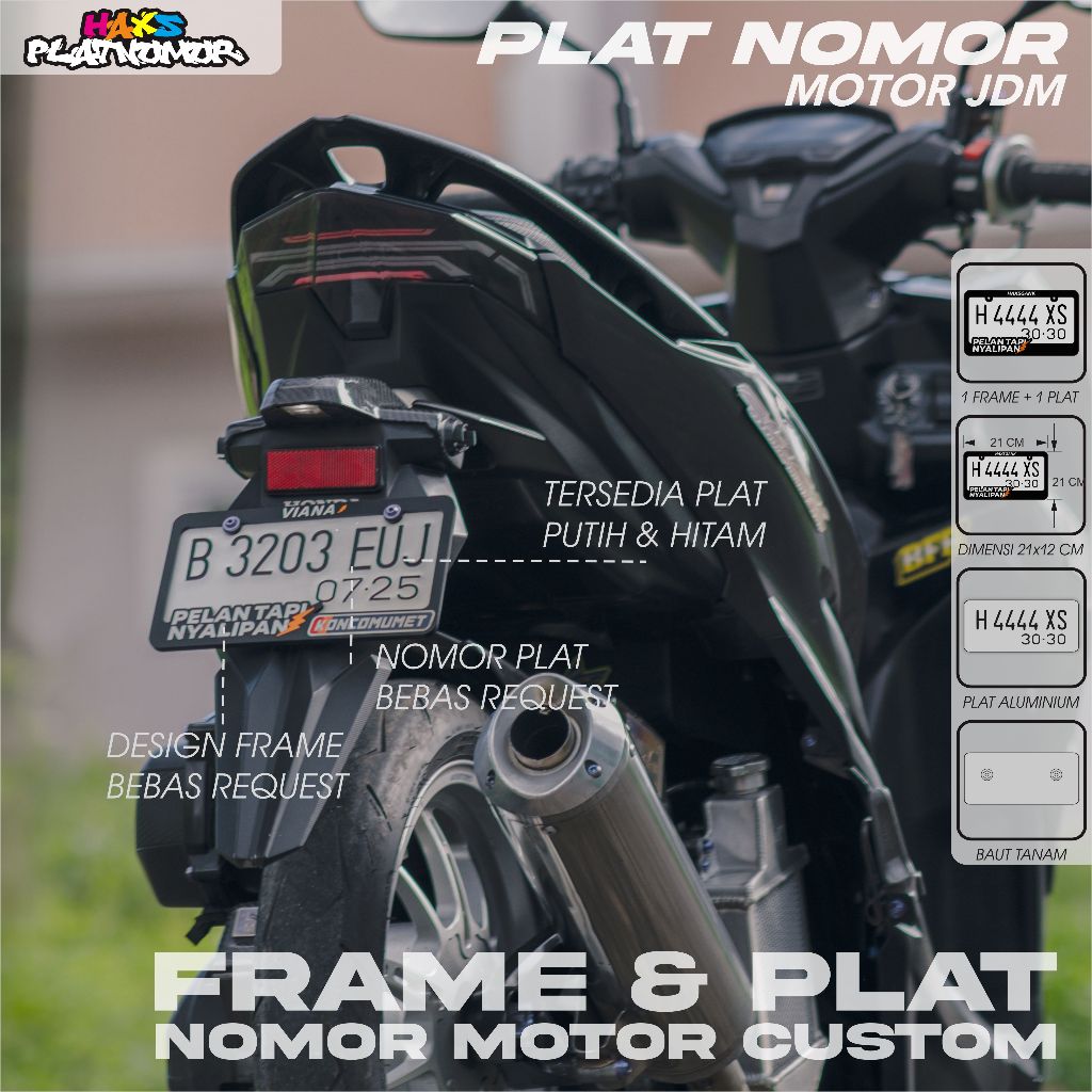 Jual Frame & Plat Nomor Motor Custom JDM | Shopee Indonesia