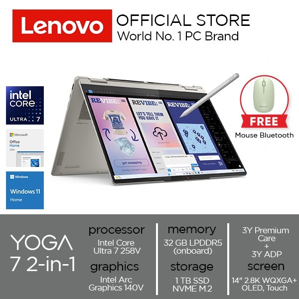 Jual Laptop Lenovo YOGA 7 2-in-1 14ILL10 Intel Ultra 7-258V 32GB 1TB ...
