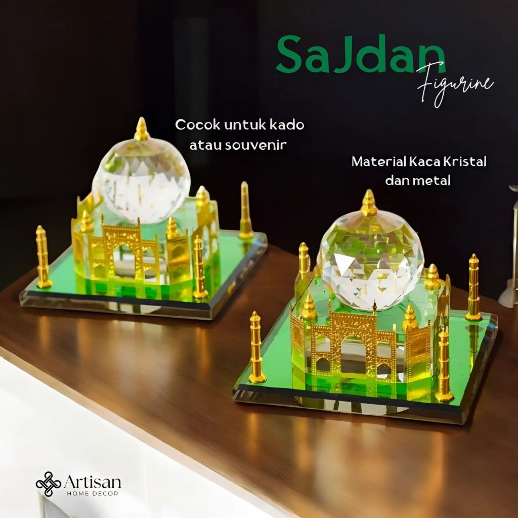 Jual SaJdan Masjid Miniatur Mesjid Kaca Kristal | Masjid Mosque Hiasan ...