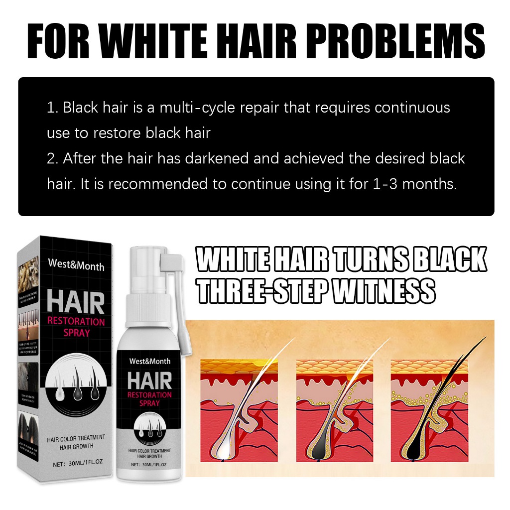 Jual WEST MONTH Hair Restoration Spray Semprotan Perawatan Rambut Putih ...
