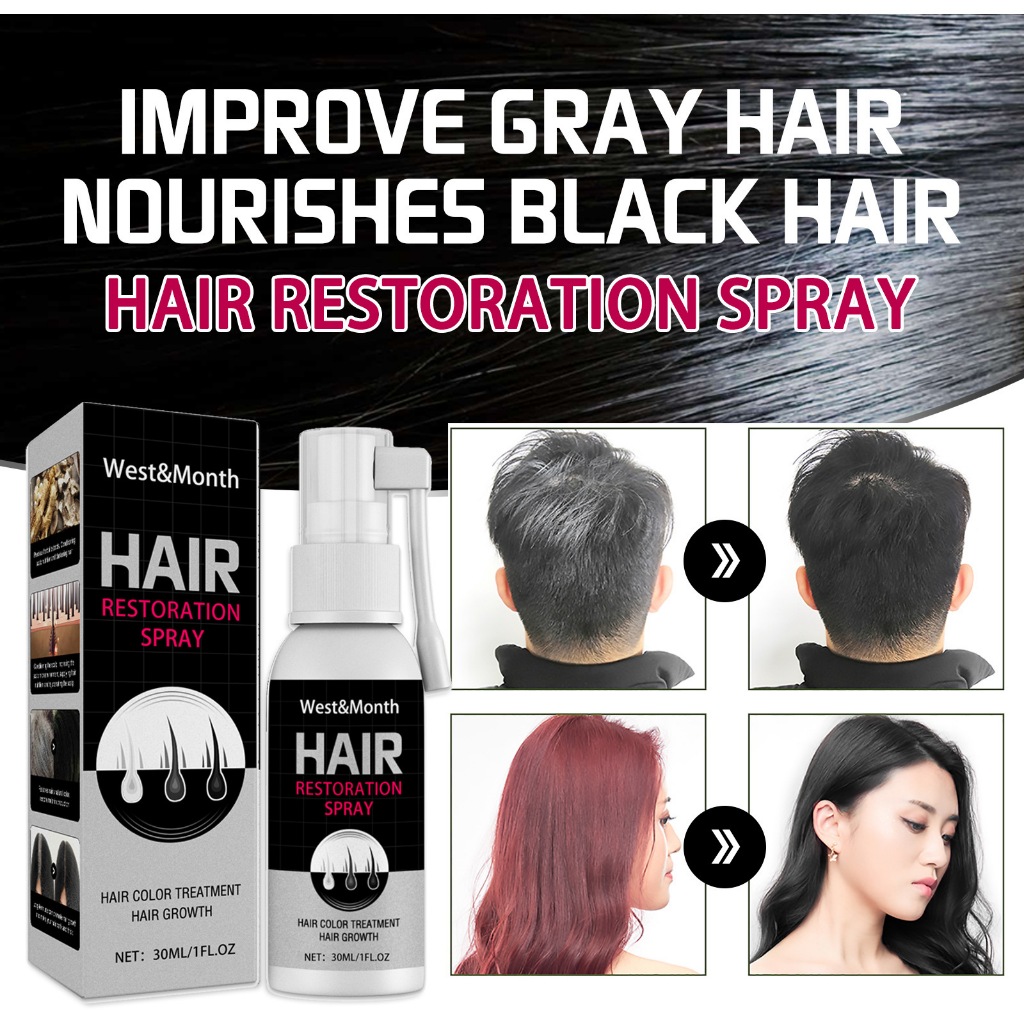 Jual WEST MONTH Hair Restoration Spray Semprotan Perawatan Rambut Putih ...