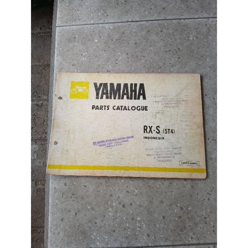 Jual BUKU PART CATALOG YAMAHA RXS ( 5T4 ) ORIGINAL | Shopee Indonesia
