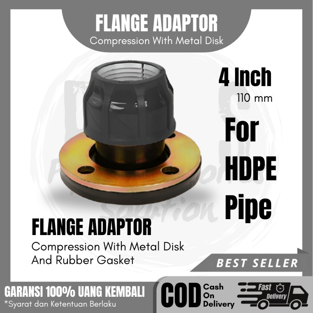 Jual Flange Adaptor Compression With Metal Disk + Karet Rubber Gasket ...