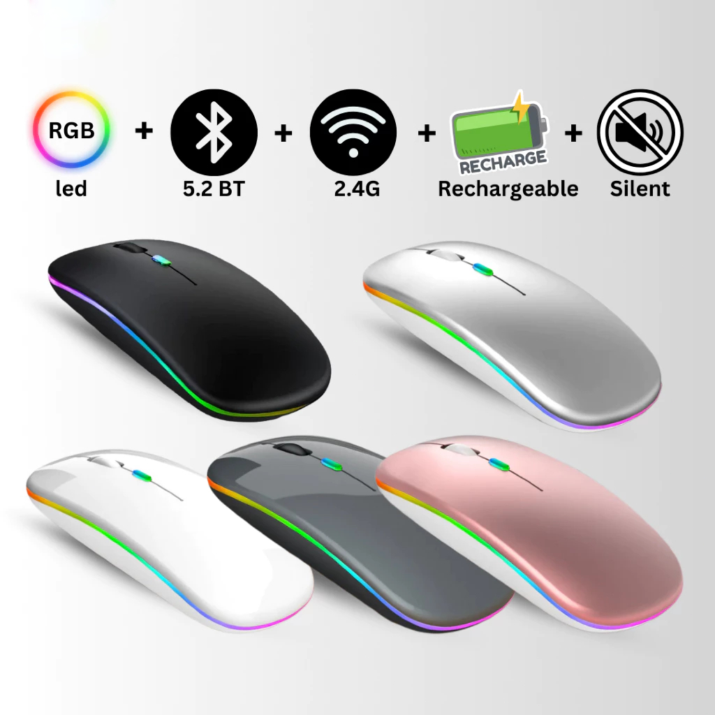 Jual Mouse Wireless Rechargeable Silent Click Slim 2.4G Wireless ...