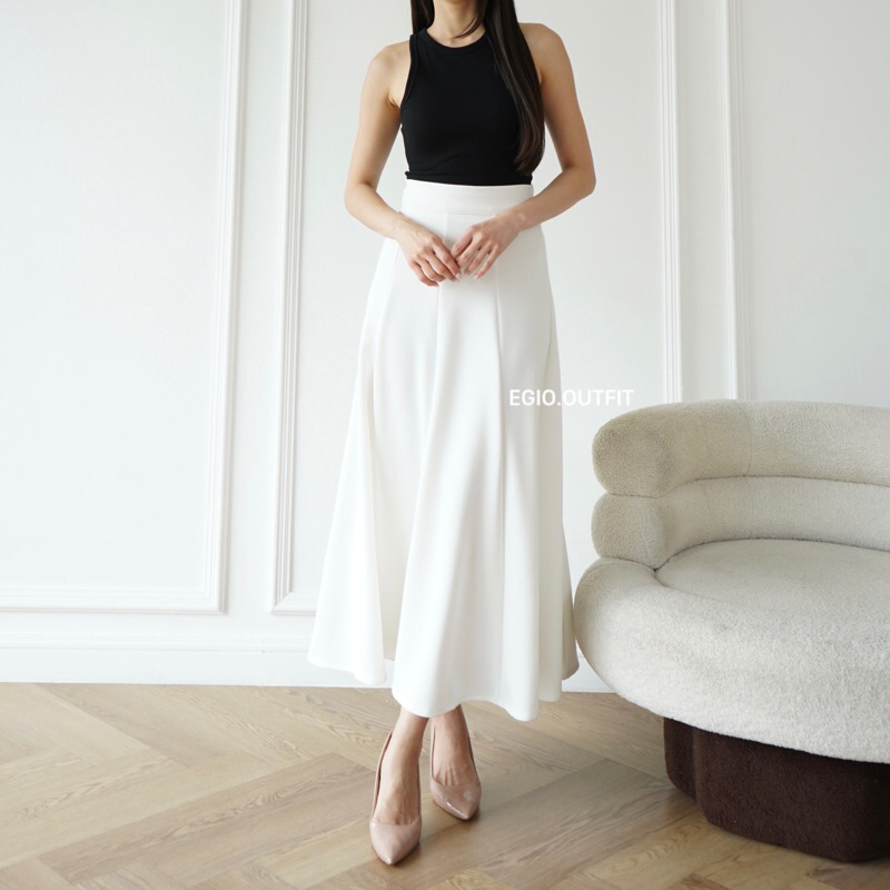 Audy Skirt - Korean Loose Maxi Skirt Rok Wanita Anti kusut foto 5