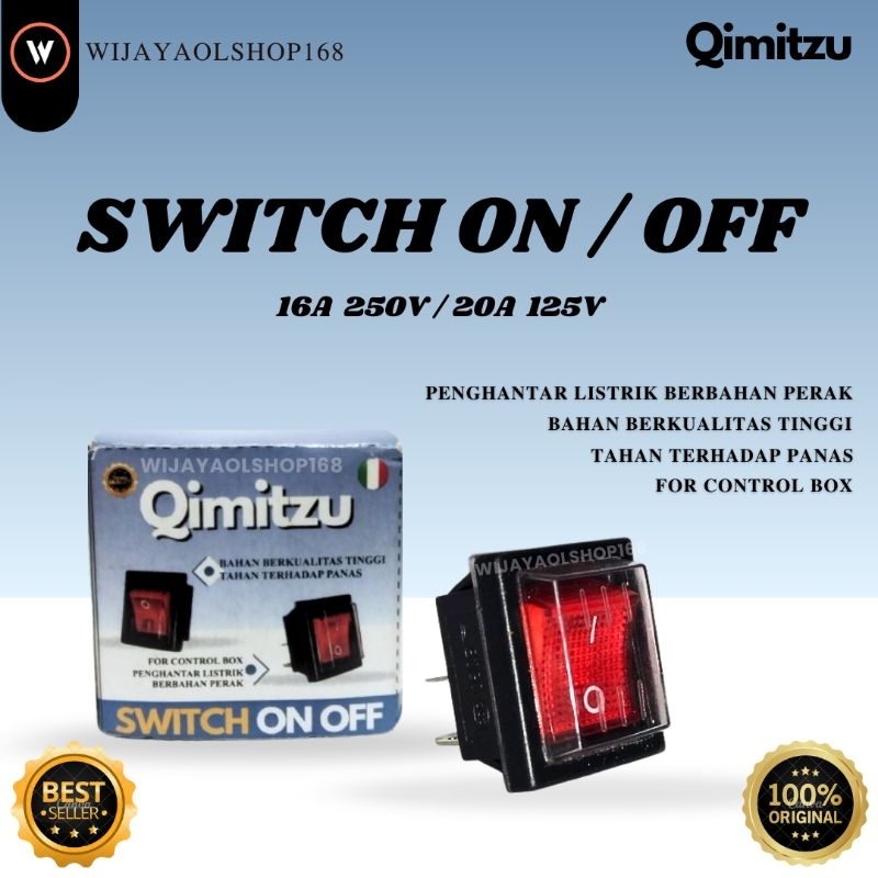 Jual Saklar On Off Satelit 16A 250V Merek QIMITZU/Switch Control Box ...