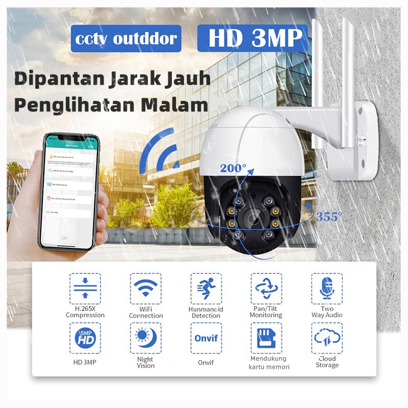 Jual cctv outdoor kamera cctv CCTV WiFi jarak jauh lewat HP waterproof ...
