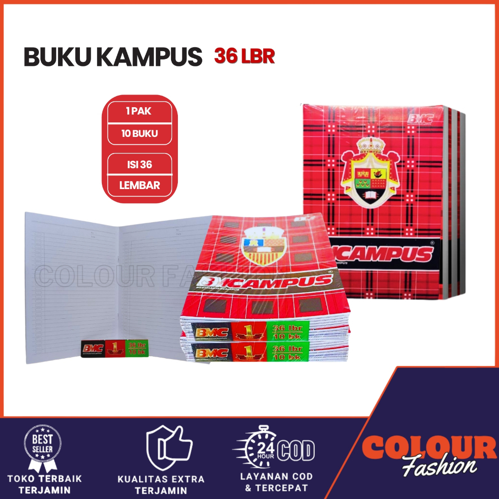 Jual 1 Pack Buku Tulis CAMPUS Panjang 36 Lembar Isi 10 Pcs / Buku tulis