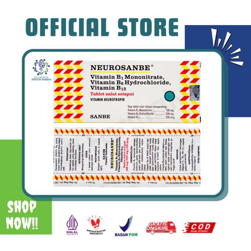 Jual Neurosanbe tablet suplemen multivitamin kesehatan vitamin b ...