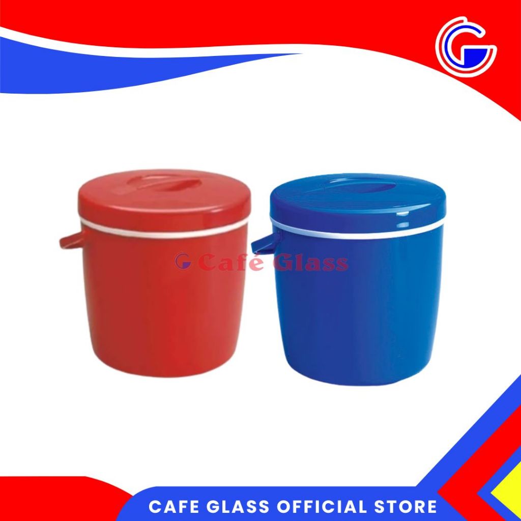 Termos Nasi Warung 33L Jumbo / Termos Beras Besar Lion Star / Tempat Nasi Plastik Tahan Panas / Rice Bucket I-20 / Wadah Sop Es Buah Minuman Plastik Merah Biru / Gerobak Umkm