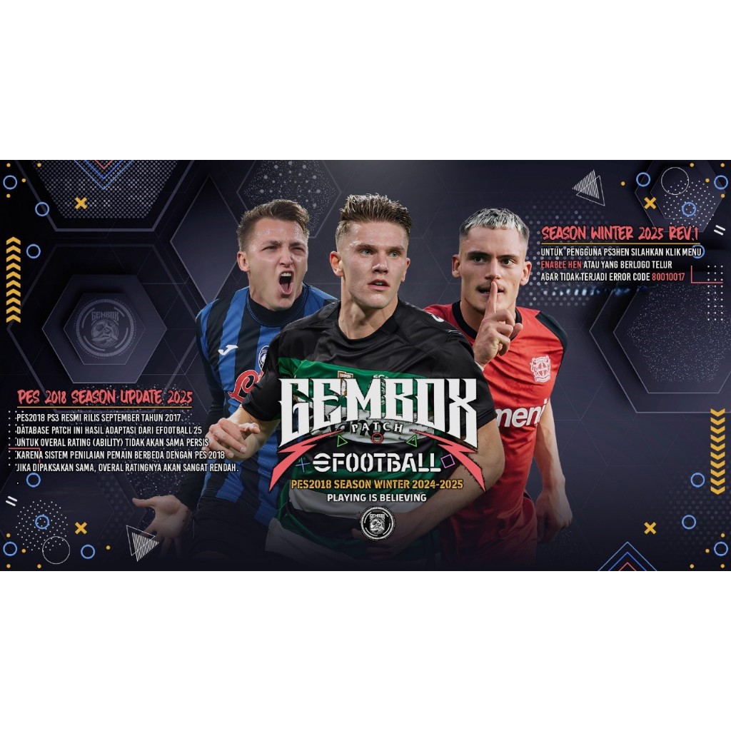 Jual PES 2025 GEMBOX WINTER SEASON REV 1 PS3 BONUS SAVEDATA UPDATE ...