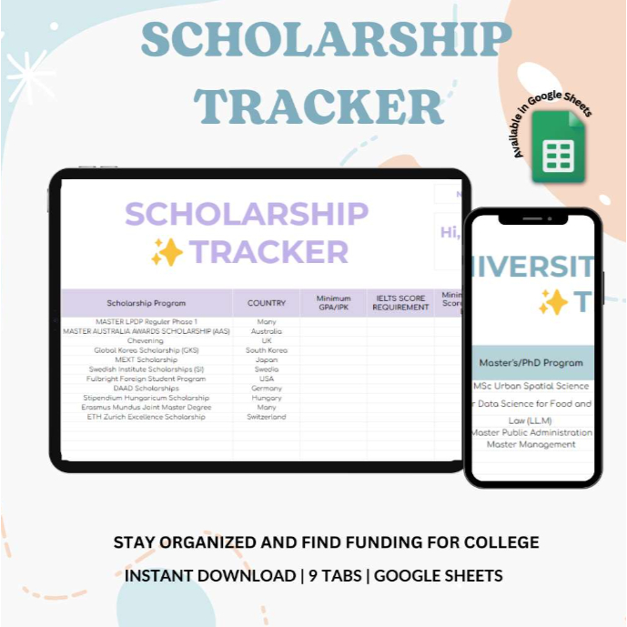 Jual Template Google Sheet Scholarship & University Tracker : Bikin ...