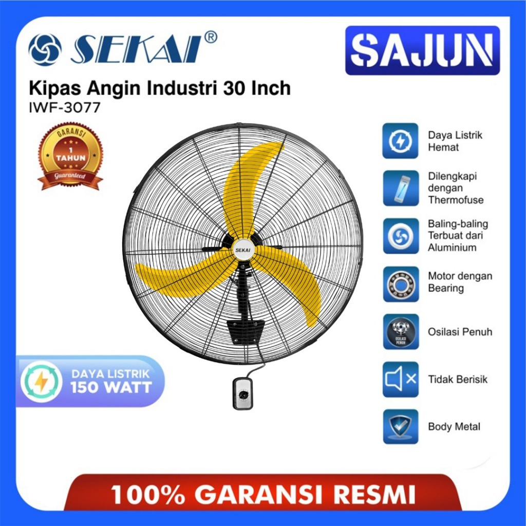 Sekai Kipas Angin Dinding Industri 30 Inch IWF 3077 / IWF3077