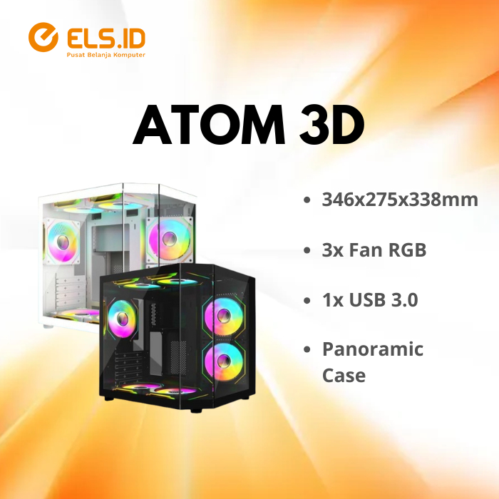 Jual VenomRX Atom 3D Casing PC 3Fan RGB M-ATX | Shopee Indonesia