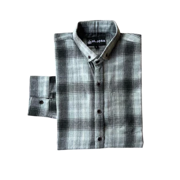 ALJOSA Kemeja Flanel Pria Lengan Panjang Hem Flannel Baju Cowok Motif Kotak Premium