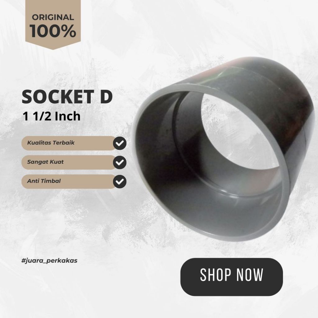 Jual Socket Sok Sock Lurus 1 1/2 Inch D Sambungan Pipa Paralon 1 1/2