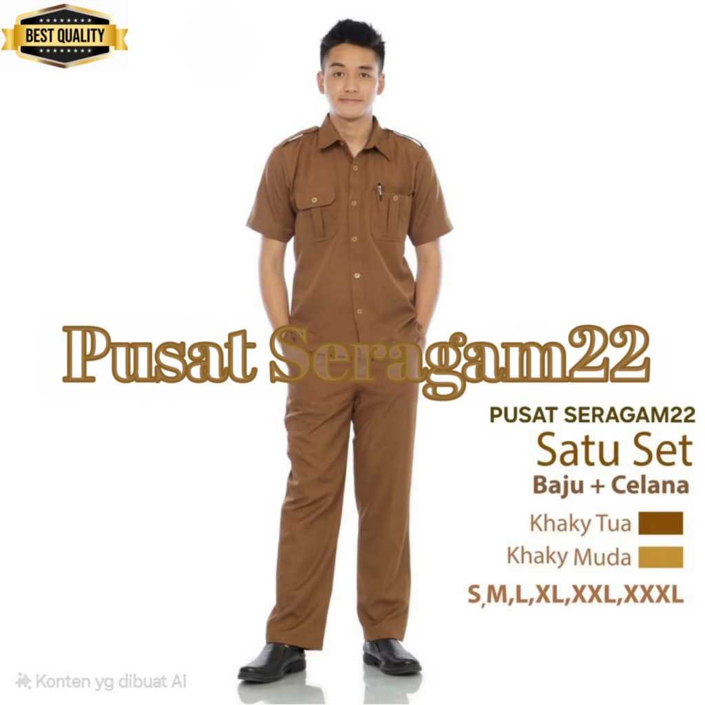 Jual Seragam PNS Pria Baju Dinas Pemda Baju PNS Khaki Tua Baju Pemda ...
