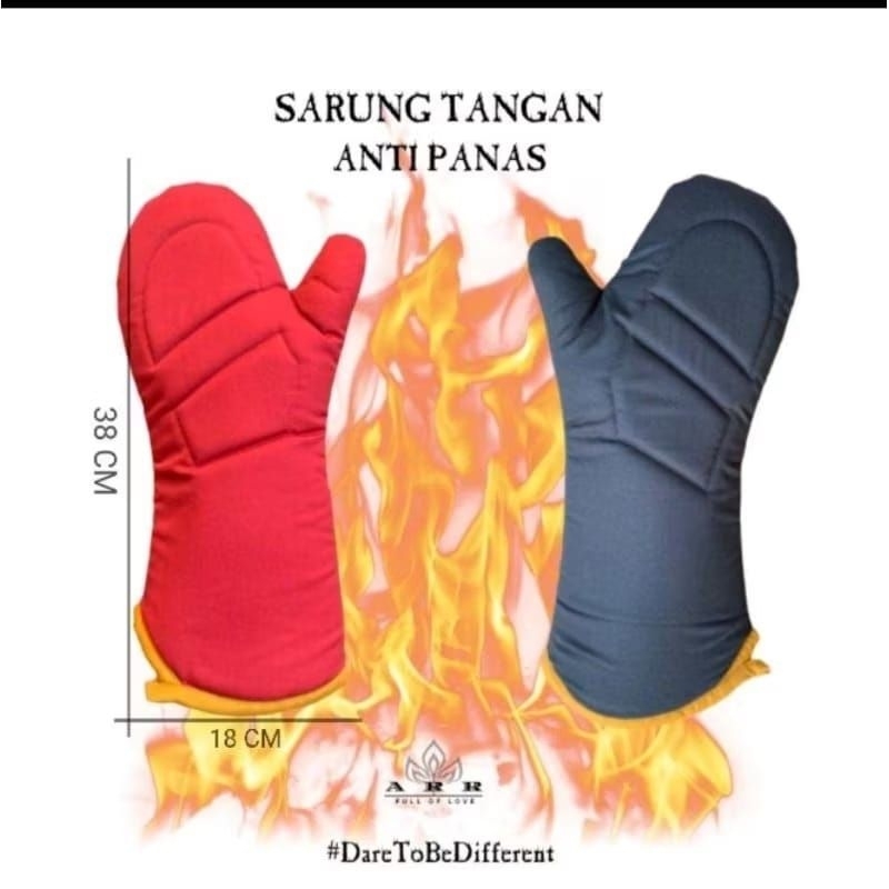 Jual Sarung Tangan Anti Panas Bahan Tebal Busa Dakron Premium Koki/Chef ...