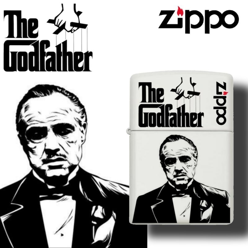 Jual ZIPPO WHITE MATTE CUSTOM UV PRINT THE GODFATHER ART BISA REQUEST ...