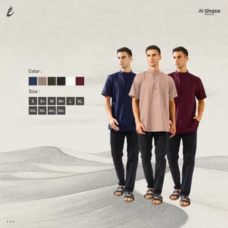 Alghaza Mubarak | Baju Koko Dewasa | Kemko Hanif Lengan Pendek