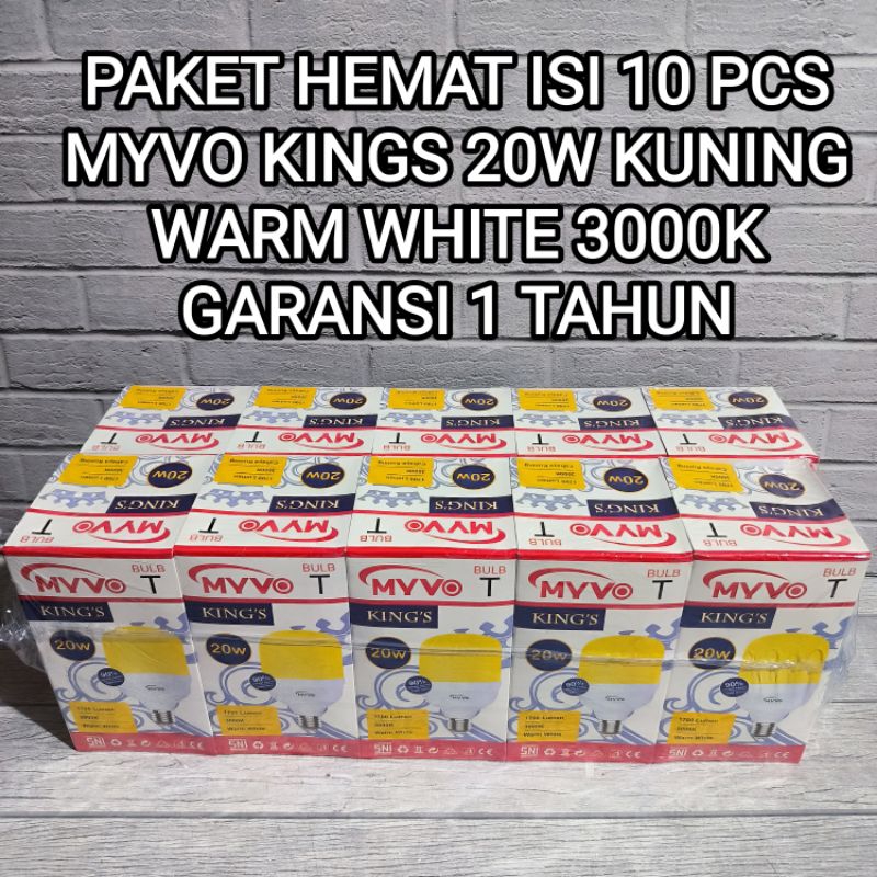 Jual ( PAKET 10 PCS ) MYVO KINGS LAMPU LED CAHAYA KUNING WARM WHITE ...